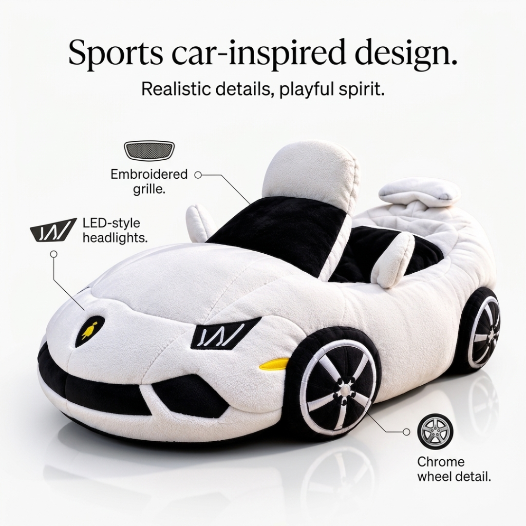 Car-Shaped Plush Slipper