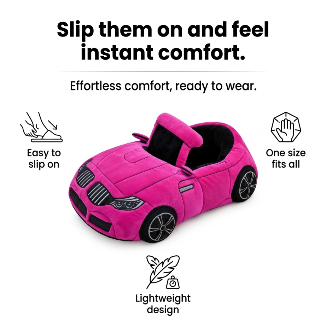 Car-Shaped Plush Slipper